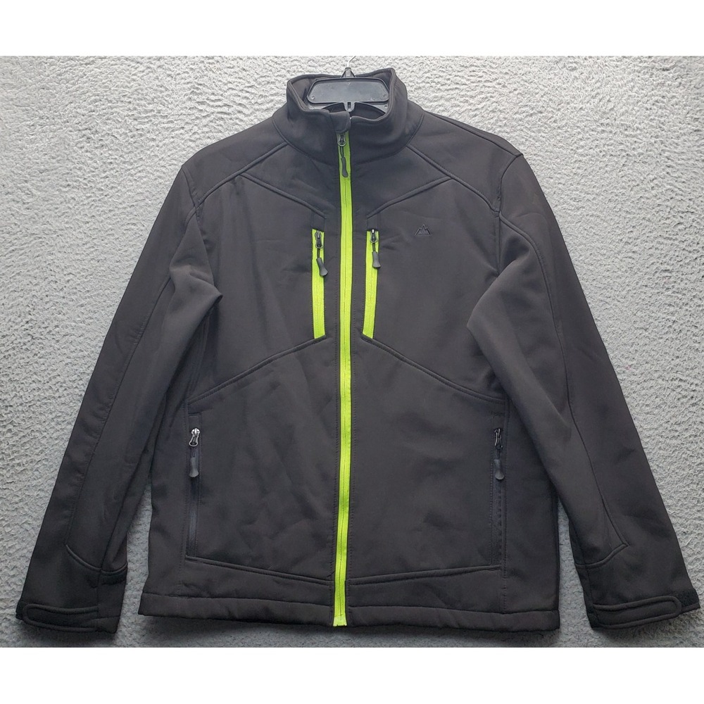 Snozu Performance Softshell‎ Jacket Mens M Black Fleece Lined Mock Neck Full Zip